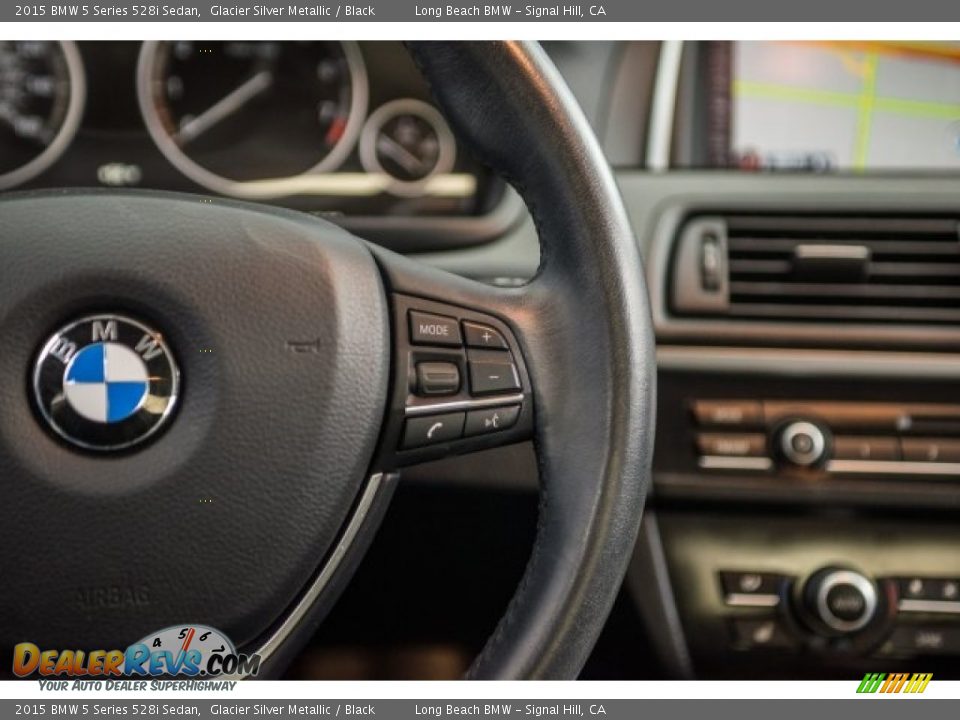 2015 BMW 5 Series 528i Sedan Glacier Silver Metallic / Black Photo #14