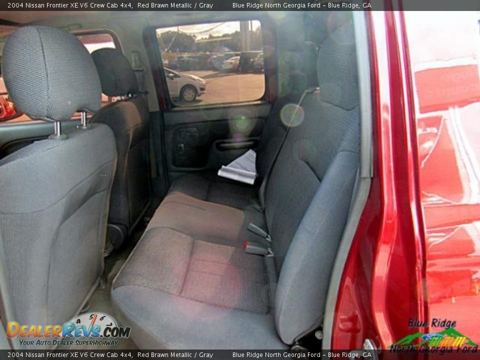 2004 Nissan Frontier XE V6 Crew Cab 4x4 Red Brawn Metallic / Gray Photo #14