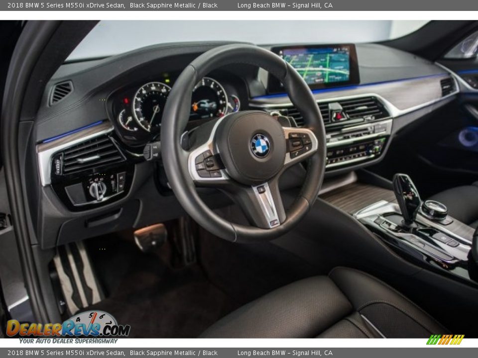 2018 BMW 5 Series M550i xDrive Sedan Black Sapphire Metallic / Black Photo #6