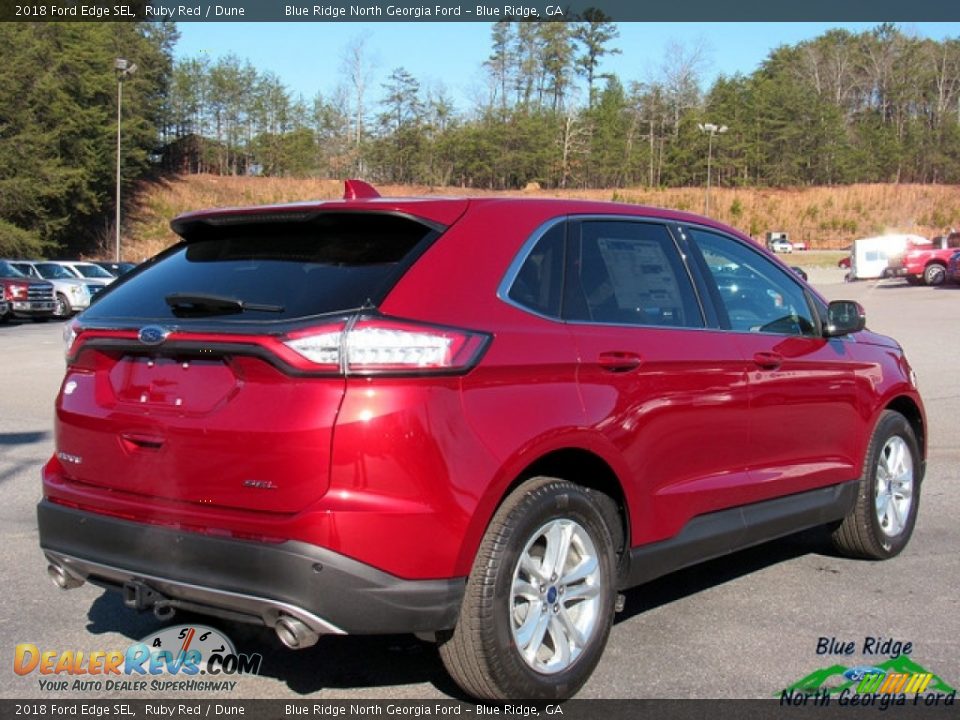 2018 Ford Edge SEL Ruby Red / Dune Photo #5