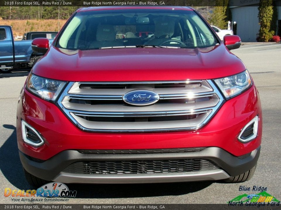 2018 Ford Edge SEL Ruby Red / Dune Photo #8