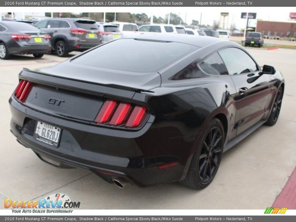2016 Ford Mustang GT Premium Coupe Shadow Black / California Special Ebony Black/Miko Suede Photo #8