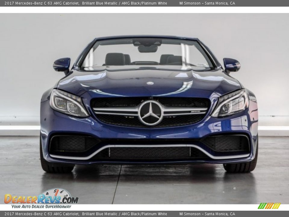 2017 Mercedes-Benz C 63 AMG Cabriolet Brilliant Blue Metallic / AMG Black/Platinum White Photo #2