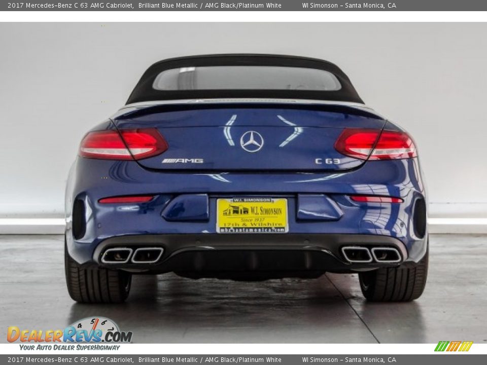 2017 Mercedes-Benz C 63 AMG Cabriolet Brilliant Blue Metallic / AMG Black/Platinum White Photo #3