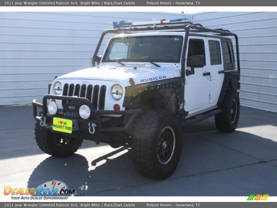 2011 Jeep Wrangler Unlimited Rubicon 4x4 Bright White / Black/Dark Saddle Photo #3