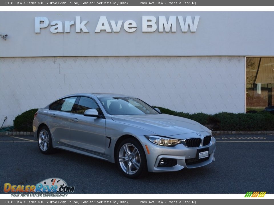 2018 BMW 4 Series 430i xDrive Gran Coupe Glacier Silver Metallic / Black Photo #1