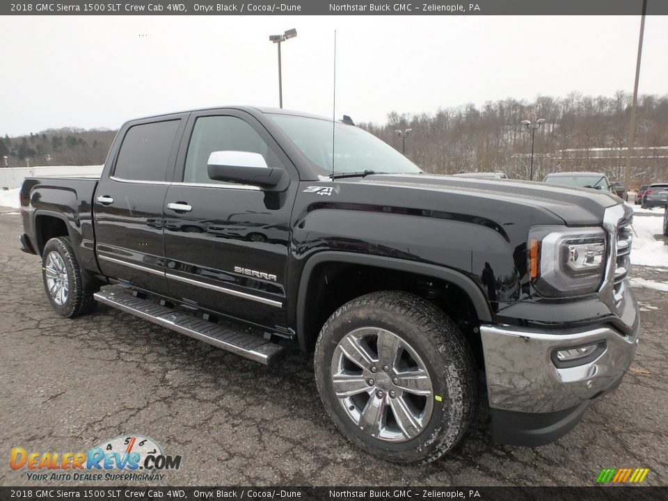 2018 GMC Sierra 1500 SLT Crew Cab 4WD Onyx Black / Cocoa/­Dune Photo #3