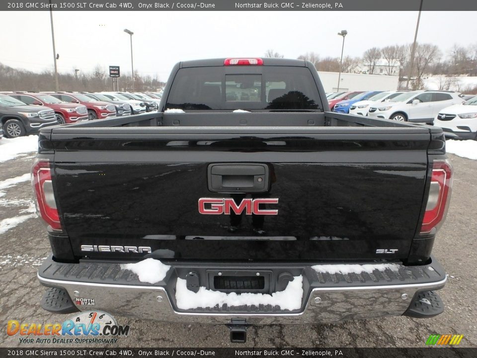 2018 GMC Sierra 1500 SLT Crew Cab 4WD Onyx Black / Cocoa/­Dune Photo #6