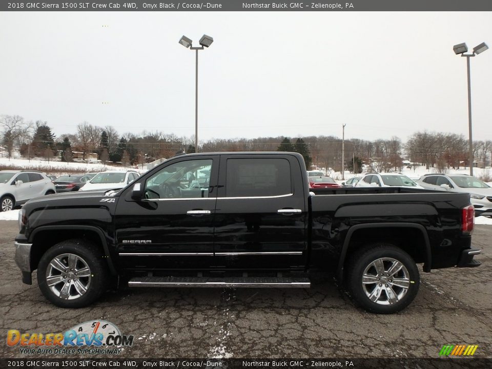 2018 GMC Sierra 1500 SLT Crew Cab 4WD Onyx Black / Cocoa/­Dune Photo #8