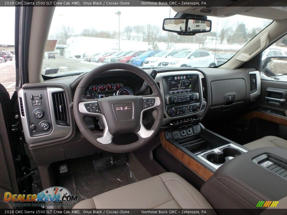 2018 GMC Sierra 1500 SLT Crew Cab 4WD Onyx Black / Cocoa/­Dune Photo #12