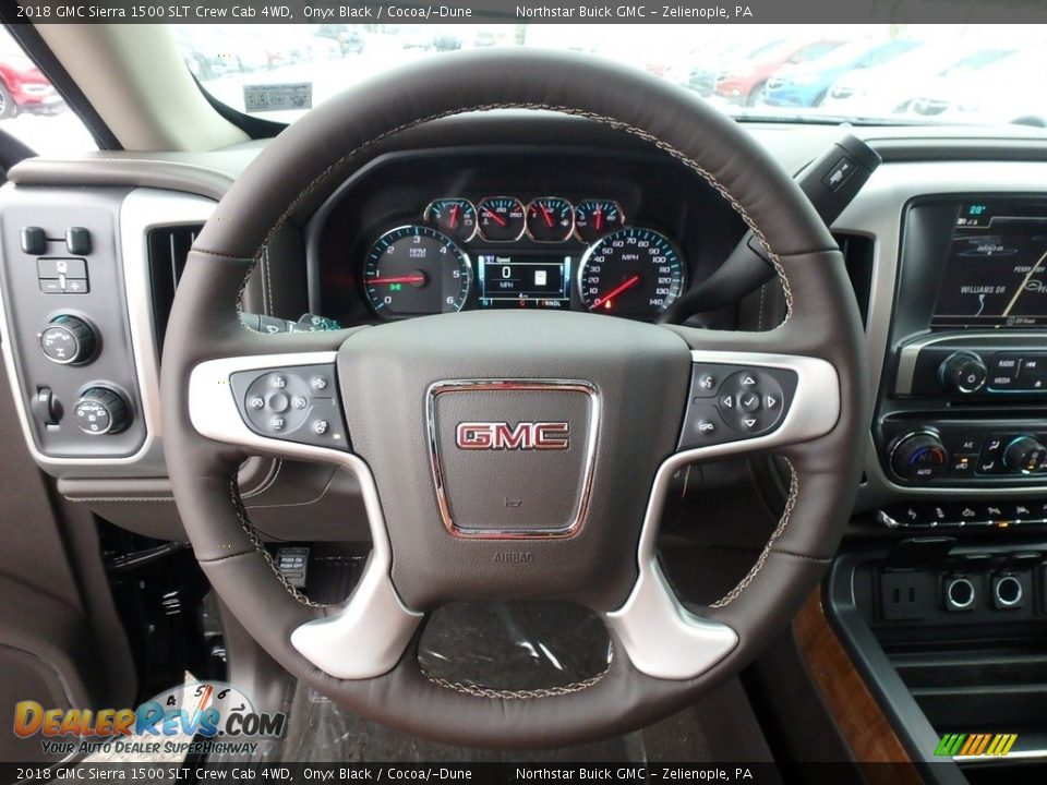 2018 GMC Sierra 1500 SLT Crew Cab 4WD Onyx Black / Cocoa/­Dune Photo #16