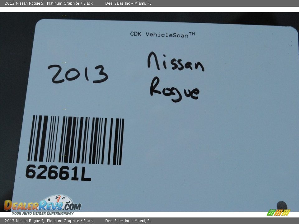 2013 Nissan Rogue S Platinum Graphite / Black Photo #20