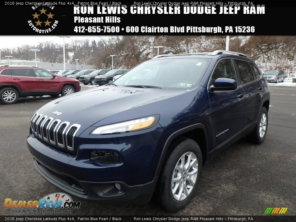 2018 Jeep Cherokee Latitude Plus 4x4 Patriot Blue Pearl / Black Photo #1