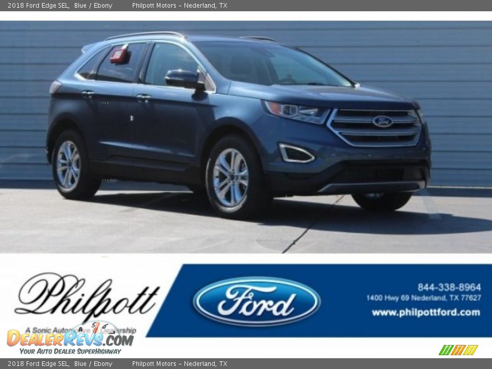 2018 Ford Edge SEL Blue / Ebony Photo #1