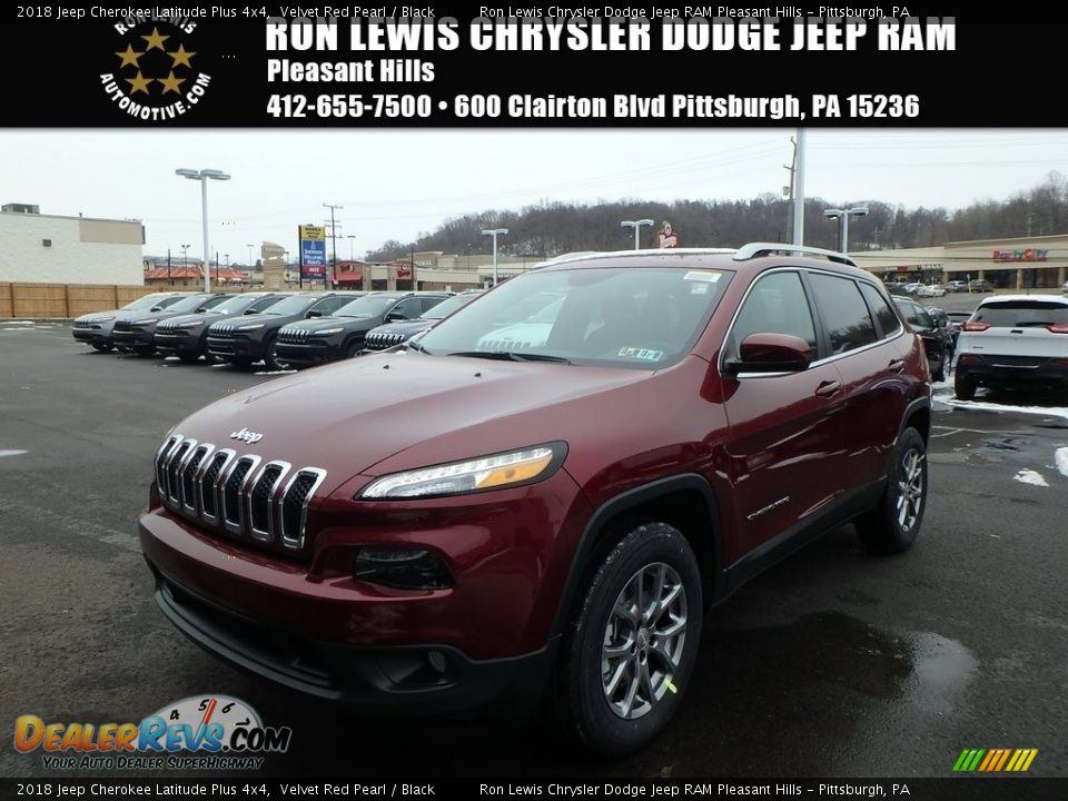 2018 Jeep Cherokee Latitude Plus 4x4 Velvet Red Pearl / Black Photo #1