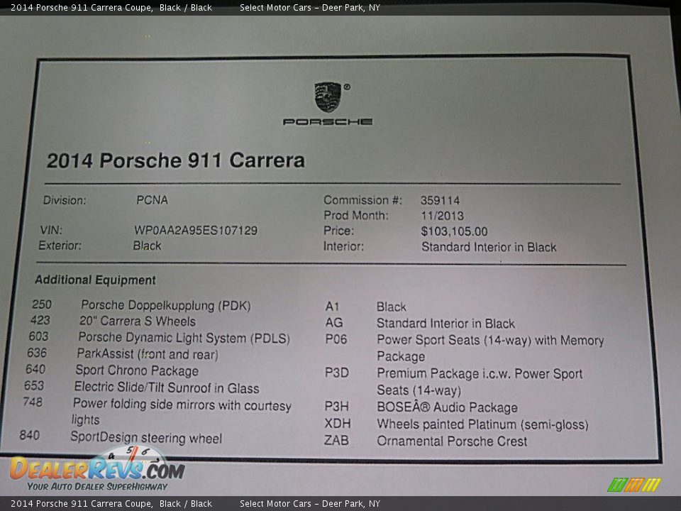 2014 Porsche 911 Carrera Coupe Black / Black Photo #27