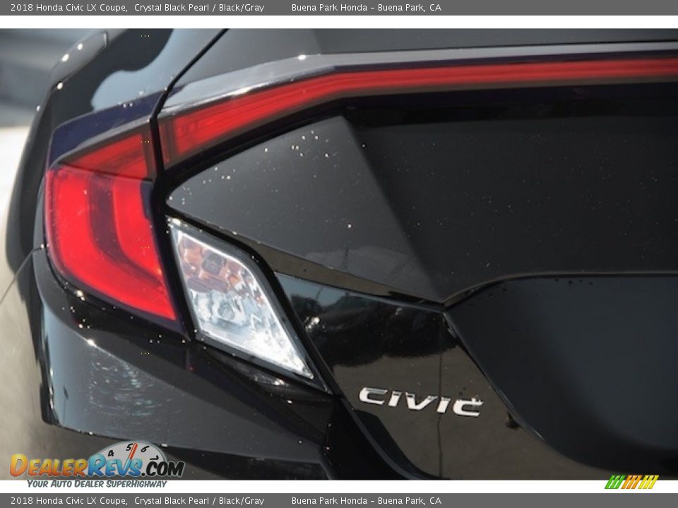 2018 Honda Civic LX Coupe Crystal Black Pearl / Black/Gray Photo #3