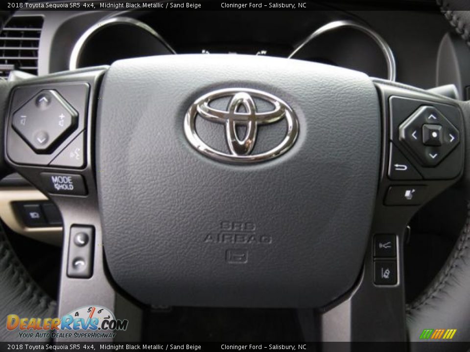 2018 Toyota Sequoia SR5 4x4 Midnight Black Metallic / Sand Beige Photo #17