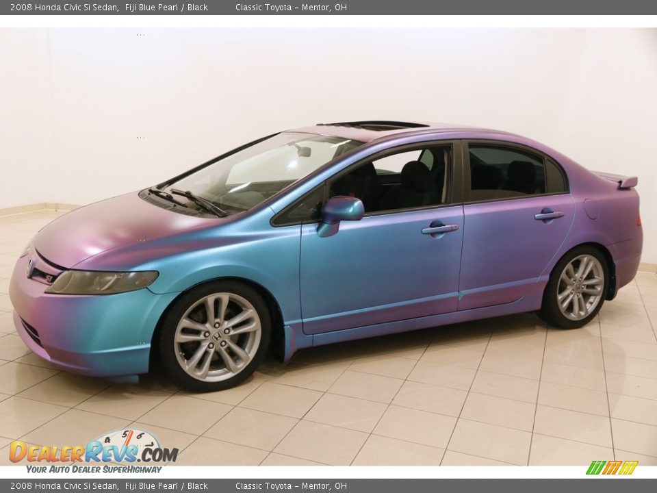 2008 Honda Civic Si Sedan Fiji Blue Pearl / Black Photo #3