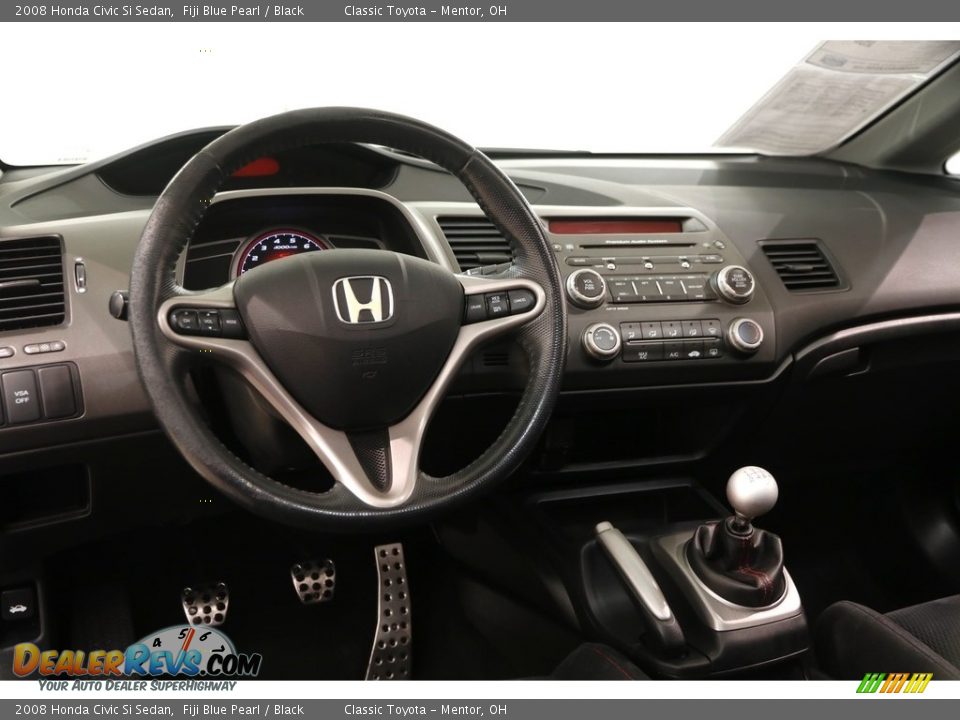 2008 Honda Civic Si Sedan Fiji Blue Pearl / Black Photo #6
