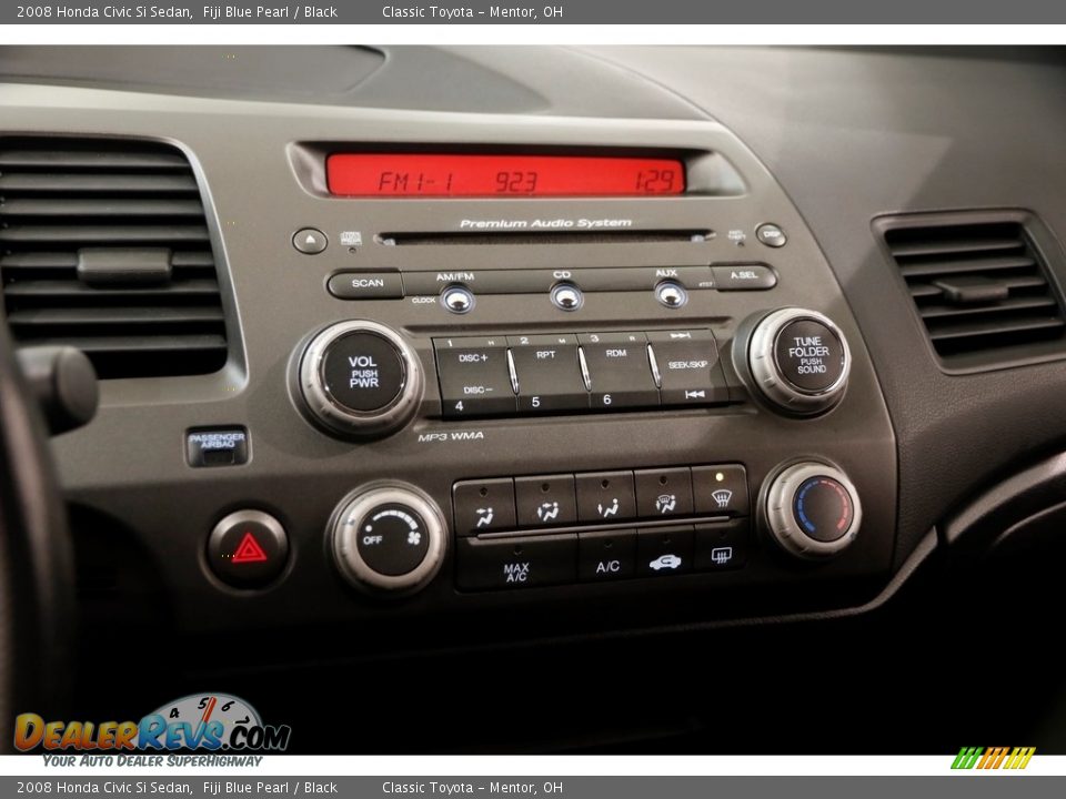 2008 Honda Civic Si Sedan Fiji Blue Pearl / Black Photo #10