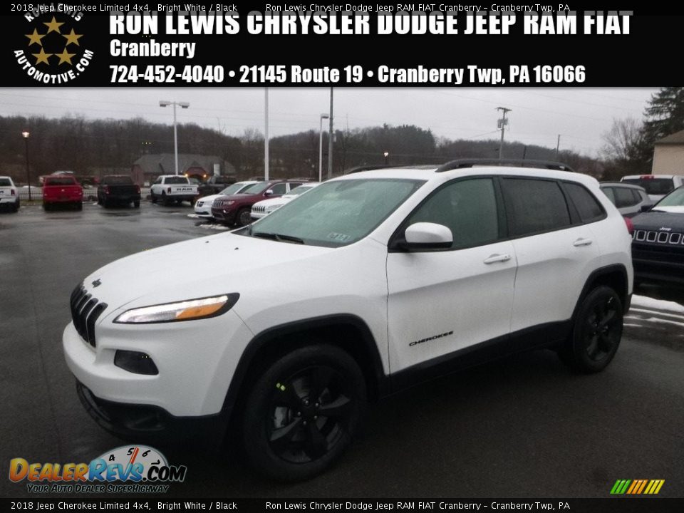 2018 Jeep Cherokee Limited 4x4 Bright White / Black Photo #1