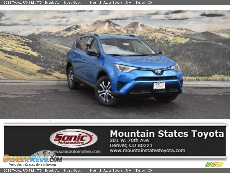 2018 Toyota RAV4 LE AWD Electric Storm Blue / Black Photo #1
