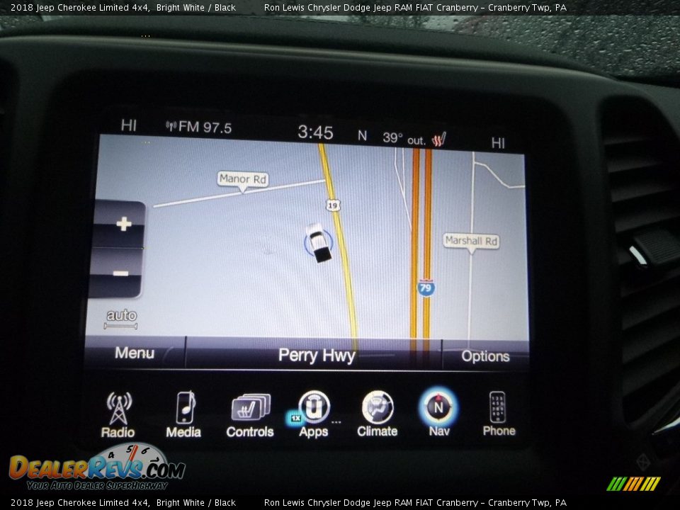 2018 Jeep Cherokee Limited 4x4 Bright White / Black Photo #17