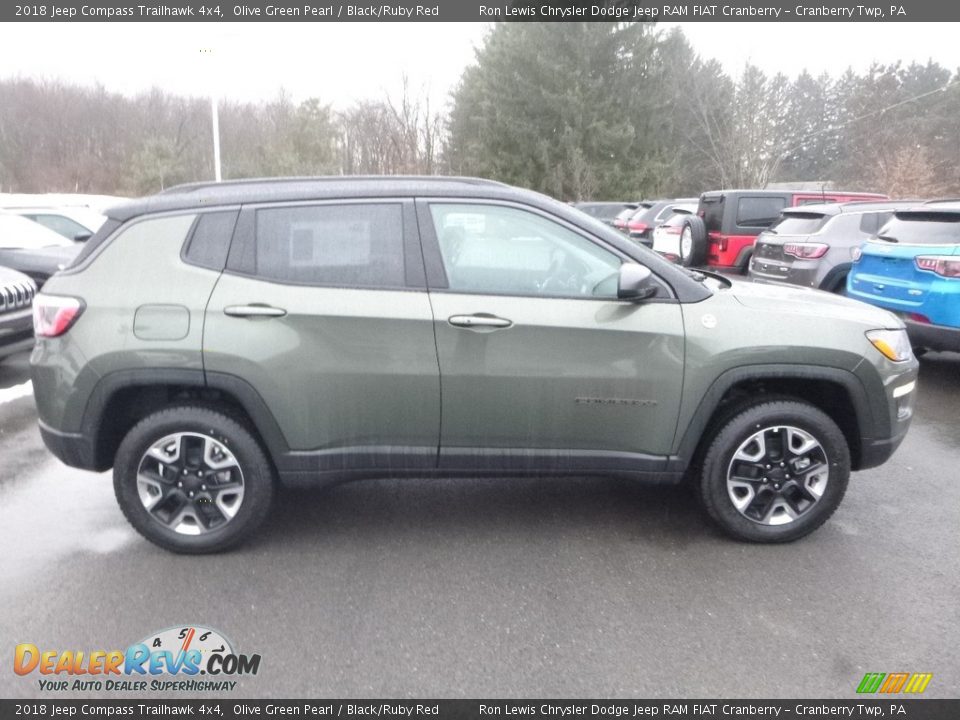 2018 Jeep Compass Trailhawk 4x4 Olive Green Pearl / Black/Ruby Red Photo #6