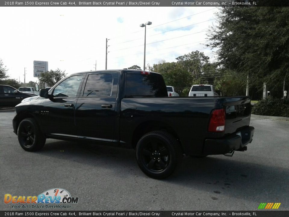 2018 Ram 1500 Express Crew Cab 4x4 Brilliant Black Crystal Pearl / Black/Diesel Gray Photo #3