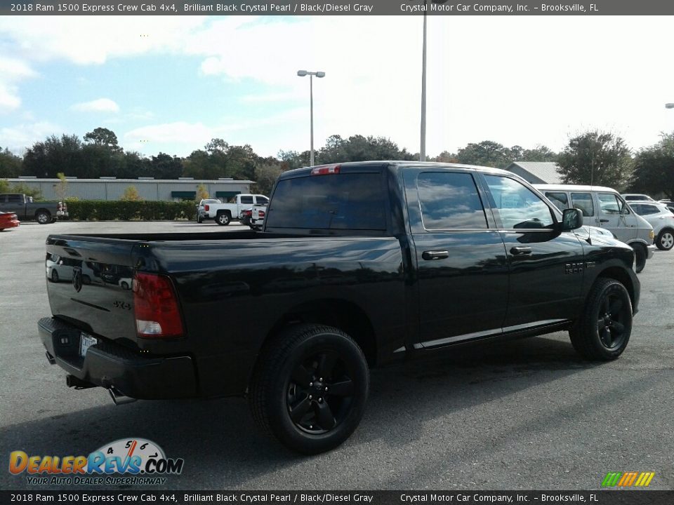2018 Ram 1500 Express Crew Cab 4x4 Brilliant Black Crystal Pearl / Black/Diesel Gray Photo #5
