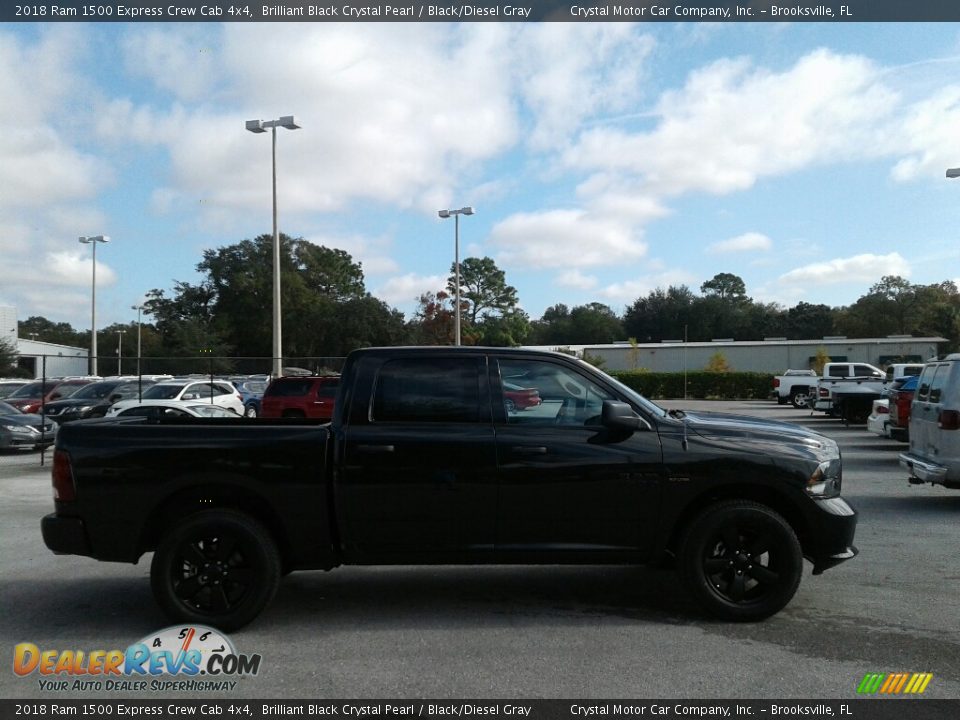 2018 Ram 1500 Express Crew Cab 4x4 Brilliant Black Crystal Pearl / Black/Diesel Gray Photo #6