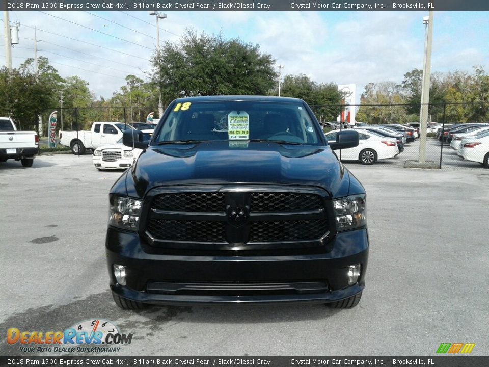 2018 Ram 1500 Express Crew Cab 4x4 Brilliant Black Crystal Pearl / Black/Diesel Gray Photo #8