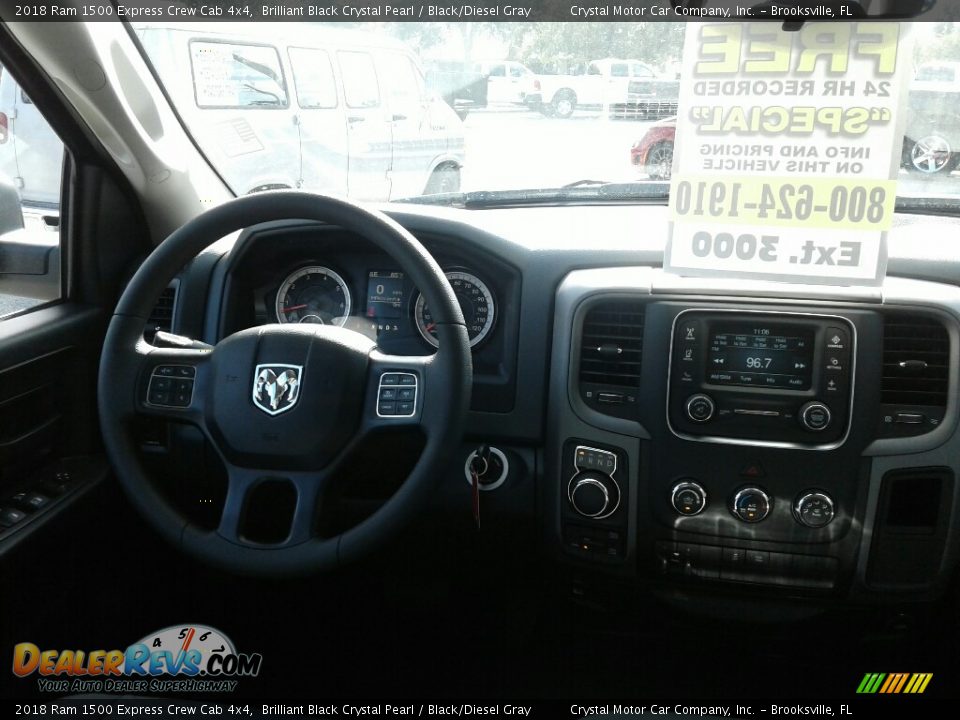 2018 Ram 1500 Express Crew Cab 4x4 Brilliant Black Crystal Pearl / Black/Diesel Gray Photo #13