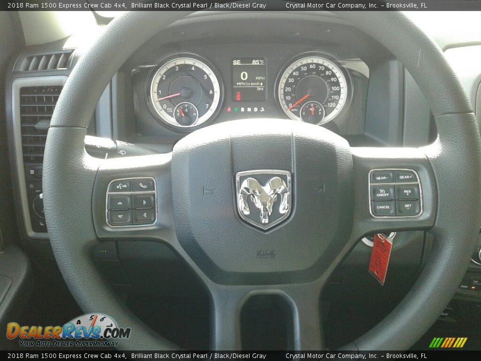 2018 Ram 1500 Express Crew Cab 4x4 Brilliant Black Crystal Pearl / Black/Diesel Gray Photo #14