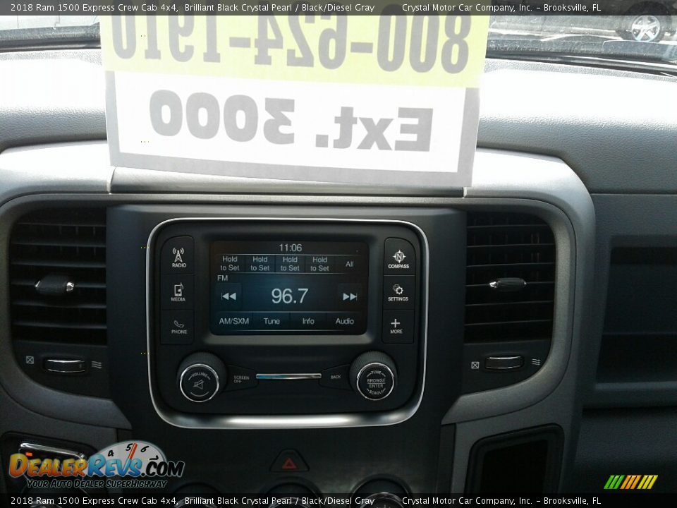 2018 Ram 1500 Express Crew Cab 4x4 Brilliant Black Crystal Pearl / Black/Diesel Gray Photo #15