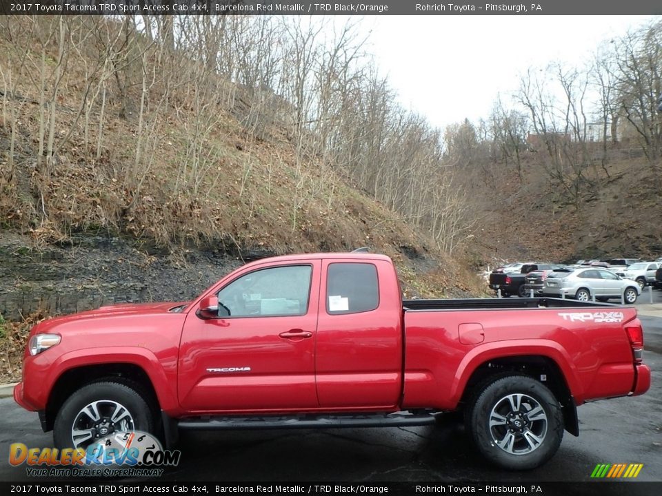 2017 Toyota Tacoma TRD Sport Access Cab 4x4 Barcelona Red Metallic / TRD Black/Orange Photo #3