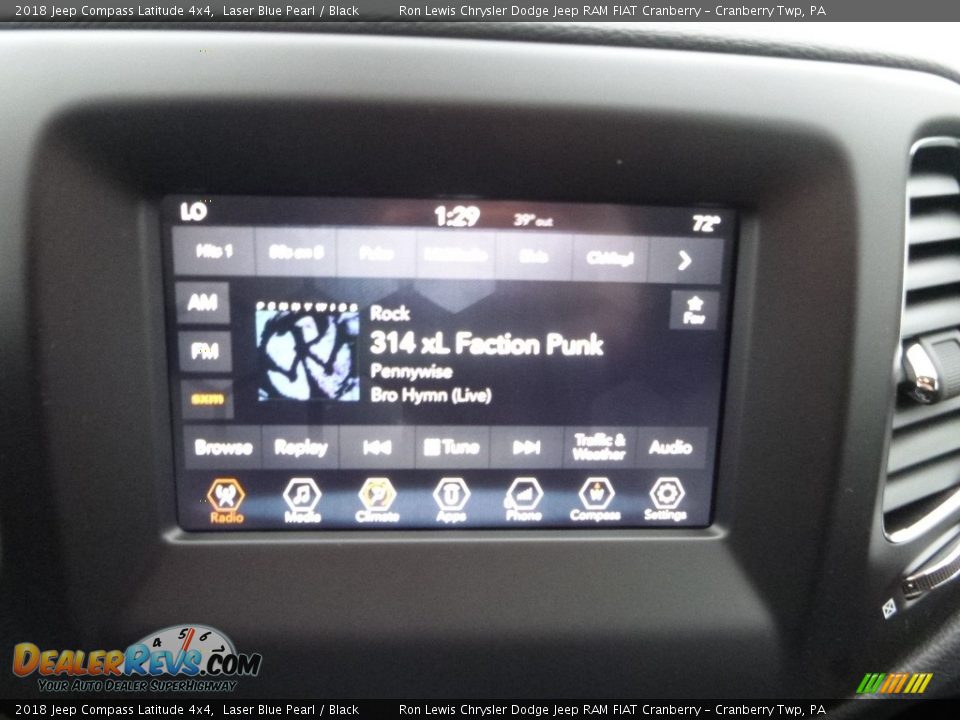 2018 Jeep Compass Latitude 4x4 Laser Blue Pearl / Black Photo #16