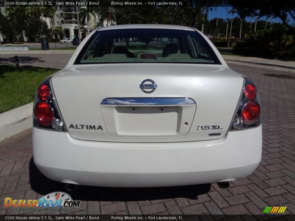 2006 Nissan Altima 3.5 SL Satin White Pearl / Blond Photo #7
