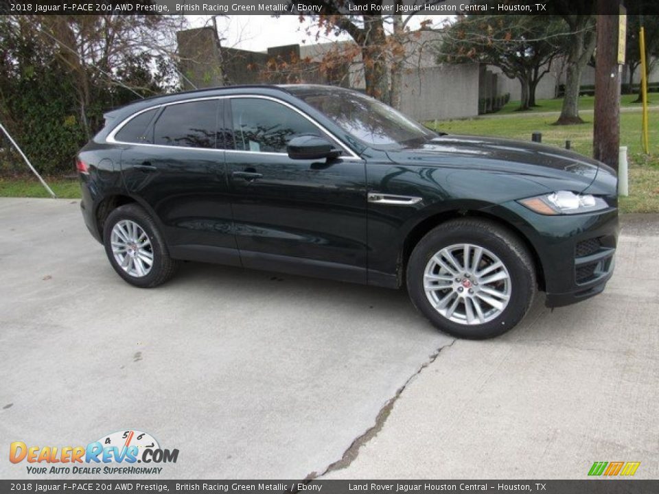 2018 Jaguar F-PACE 20d AWD Prestige British Racing Green Metallic / Ebony Photo #1