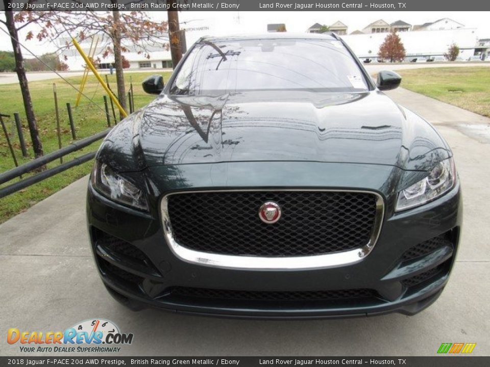2018 Jaguar F-PACE 20d AWD Prestige British Racing Green Metallic / Ebony Photo #9