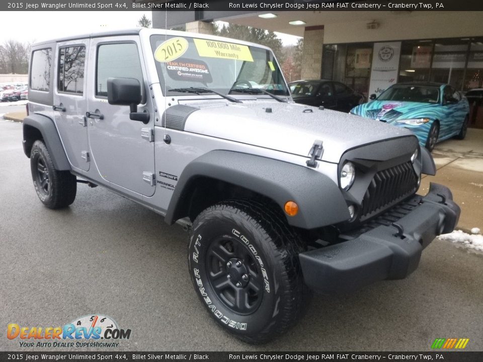 2015 Jeep Wrangler Unlimited Sport 4x4 Billet Silver Metallic / Black Photo #3