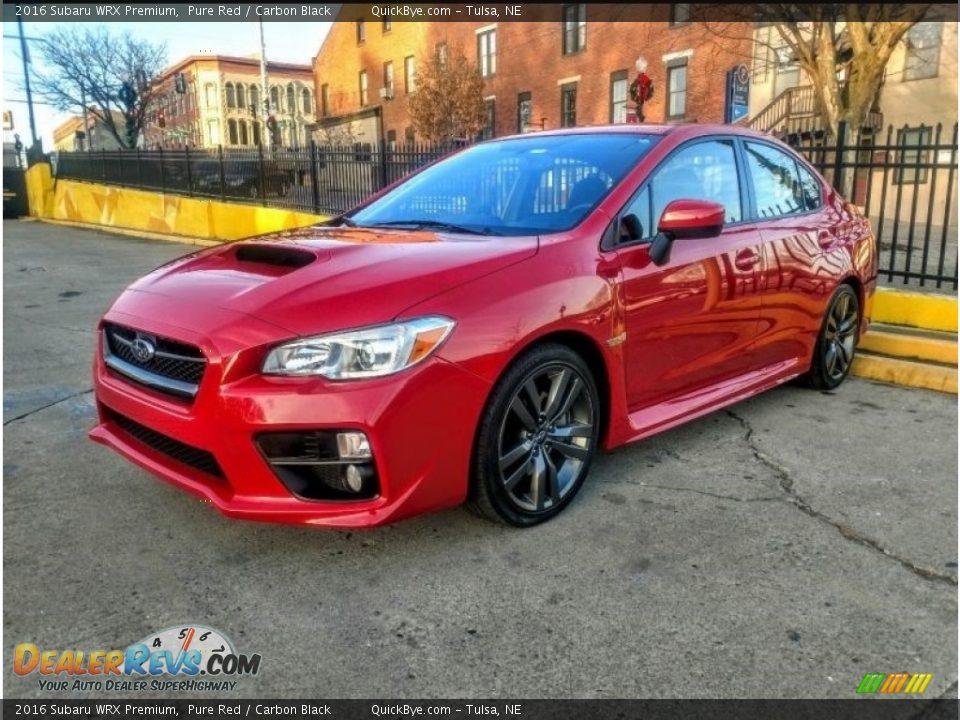 2016 Subaru WRX Premium Pure Red / Carbon Black Photo #3