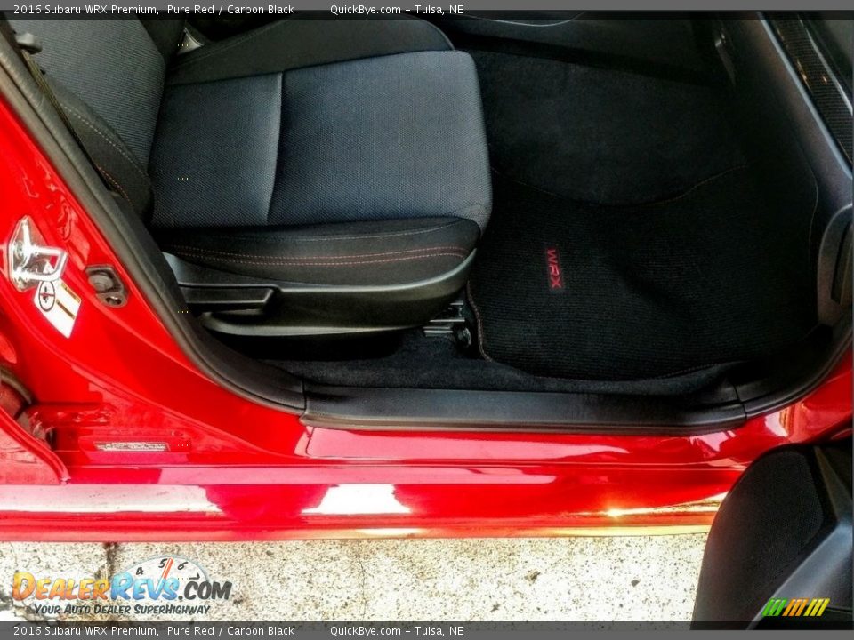 2016 Subaru WRX Premium Pure Red / Carbon Black Photo #21