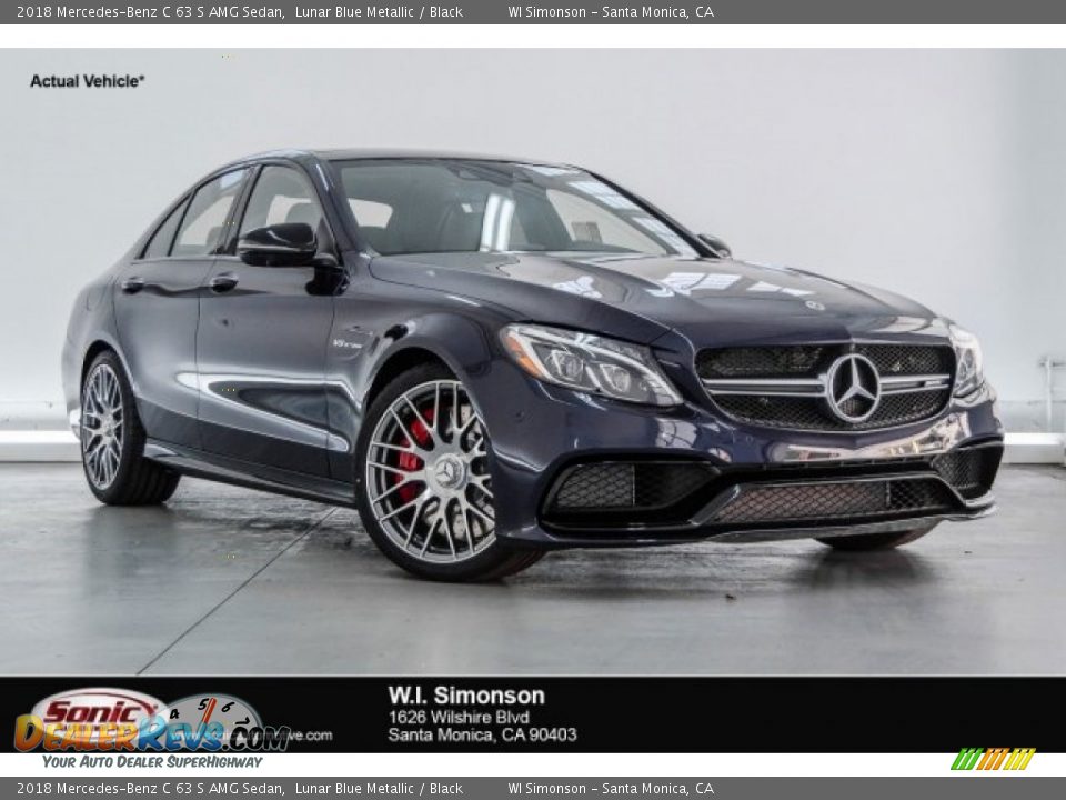 2018 Mercedes-Benz C 63 S AMG Sedan Lunar Blue Metallic / Black Photo #1