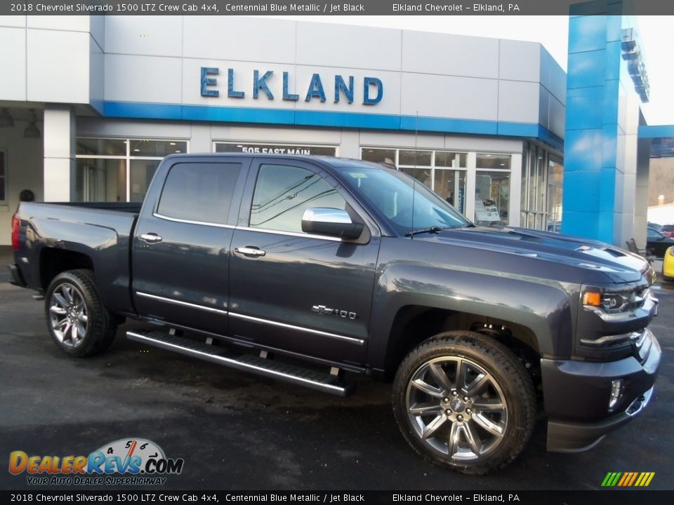 2018 Chevrolet Silverado 1500 LTZ Crew Cab 4x4 Centennial Blue Metallic / Jet Black Photo #1