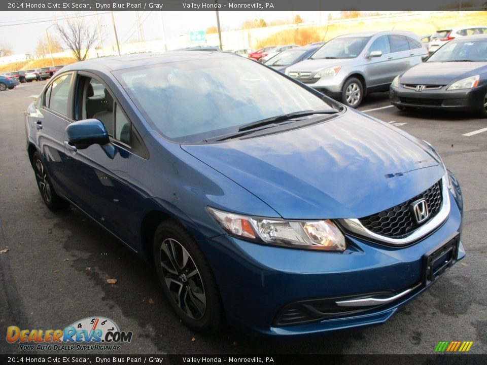 2014 Honda Civic EX Sedan Dyno Blue Pearl / Gray Photo #7