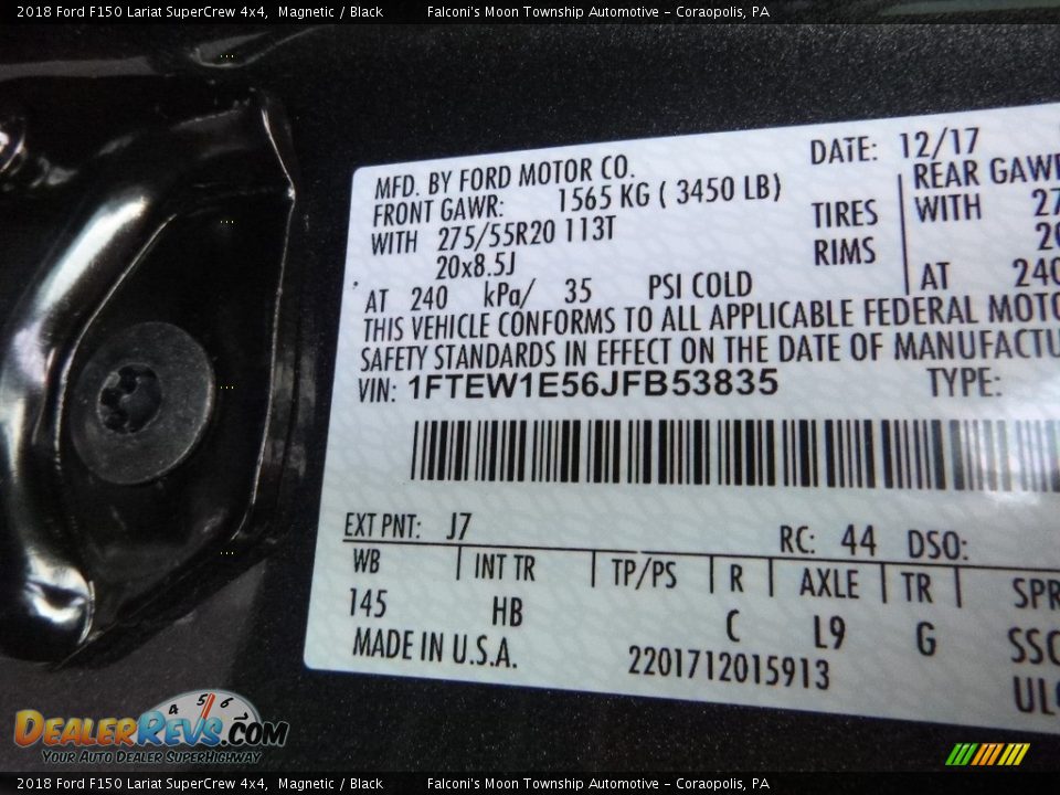 2018 Ford F150 Lariat SuperCrew 4x4 Magnetic / Black Photo #12