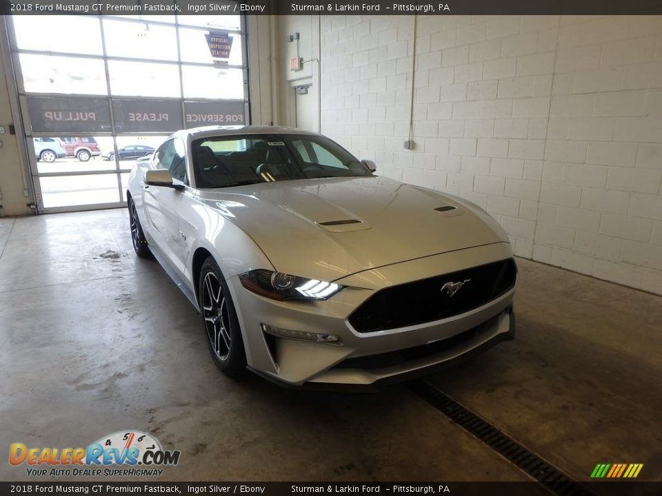 2018 Ford Mustang GT Premium Fastback Ingot Silver / Ebony Photo #1