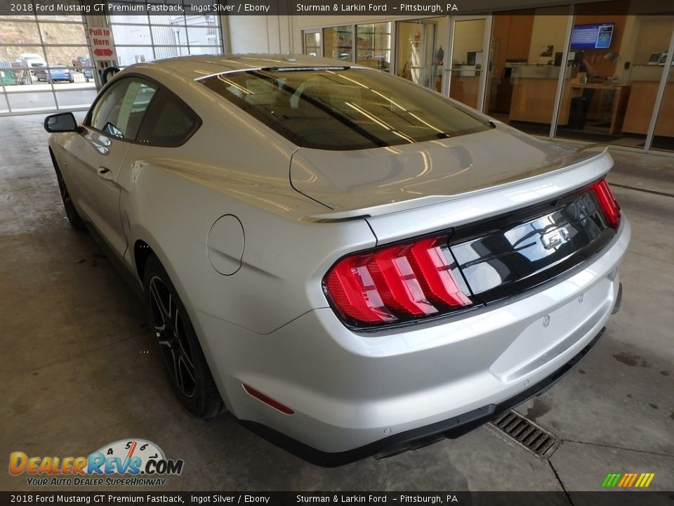 2018 Ford Mustang GT Premium Fastback Ingot Silver / Ebony Photo #3